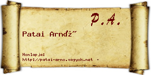 Patai Arnó névjegykártya